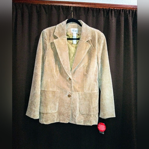 Style & Co. Jackets & Blazers - Authentic Suede Women's Blazer Tan In Color. Machine Washable!!!